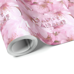 Pink Cherry Blossom Japanisches Festival Happy Han Geschenkpapier