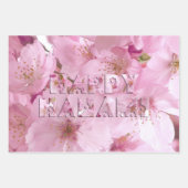 Pink Cherry Blossom Japanisches Festival Happy Han Geschenkpapier Set (Vorderseite)