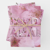 Pink Cherry Blossom Japanisches Festival Happy Han Geschenkpapier Set (Beispiel)