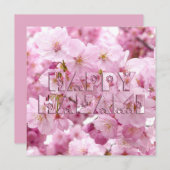 Pink Cherry Blossom Japanisches Festival Happy Han Mitteilungskarte (Vorne/Hinten)
