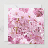 Pink Cherry Blossom Japanisches Festival Happy Han Mitteilungskarte (Vorderseite)
