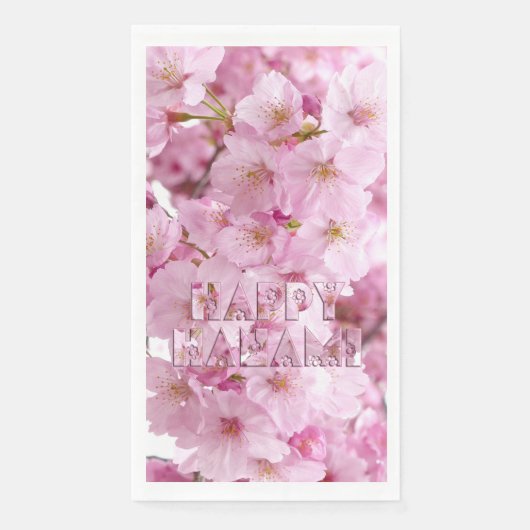Pink Cherry Blossom Japanisches Festival Happy Han Serviette (Vorderseite)