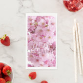 Pink Cherry Blossom Japanisches Festival Happy Han Serviette (Beispiel)