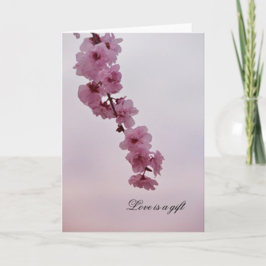 Pink Cherry Blossom Karte (Vorderseite)