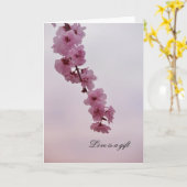 Pink Cherry Blossom Karte (Gelbe Blume)