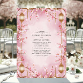 Pink Cherry Blossom Lantern Wedding Einladung