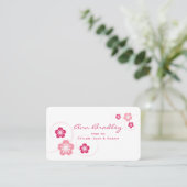 Pink Cherry Blossom Mama Calling Card Telefonnummerkarte (Stehend Vorderseite)