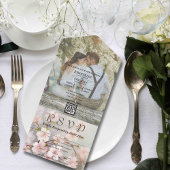 Pink Cherry Blossom Mauve Foto QR Code Website All In One Einladung