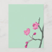 Pink Cherry Blossom Mint Green Quinceanera Menü (Hinten)