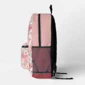 Pink cherry blossom monogram bedruckter rucksack (Rechts)