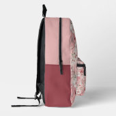 Pink cherry blossom monogram bedruckter rucksack (Links)