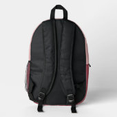 Pink cherry blossom monogram bedruckter rucksack (Rückseite)