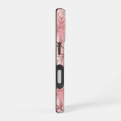 Pink cherry blossom monogram iPhone 16 hülle (Rechte Seite)
