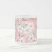 Pink cherry blossom monogram mattglastasse (Mittel)