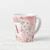 Pink cherry blossom monogram milchtasse (Rechte Ecke)