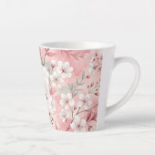 Pink cherry blossom monogram milchtasse (Rechts)