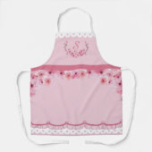 Pink Cherry Blossom Monogram Schürze (Vorderseite)