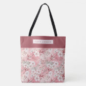 Pink cherry blossom monogram tasche (Vorderseite)