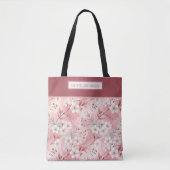 Pink cherry blossom monogram tasche (Vorderseite)