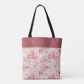 Pink cherry blossom monogram tasche (Rückseite)