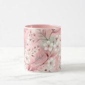 Pink cherry blossom monogram tasse (Zentrum)