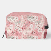 Pink cherry blossom monogram waschbeutel (Rückseite)