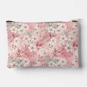 Pink cherry blossom monogram zubehörtasche (Rückseite)