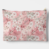 Pink cherry blossom monogram zubehörtasche (Rückseite)