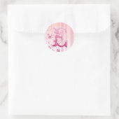 Pink Cherry Blossom Monogramm E Aufkleber (Tasche)