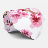 Pink Cherry Blossom Muster Krawatte (Gerollt)
