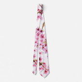 Pink Cherry Blossom Muster Krawatte (Rückseite)