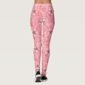 Pink Cherry Blossom Muster Leggings (Rückseite)