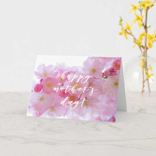 Pink Cherry Blossom | Muttertag glücklich Karte (Gelbe Blume)
