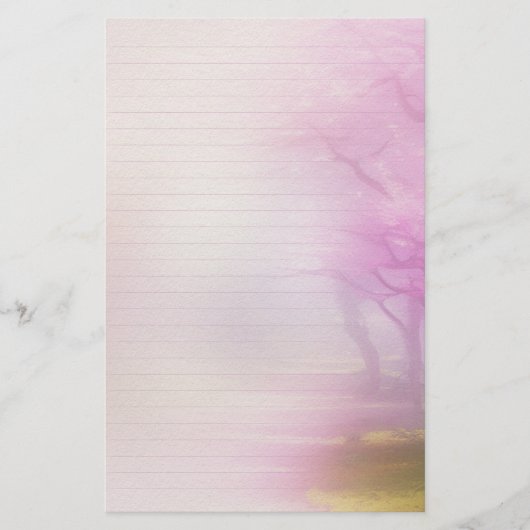 Pink Cherry Blossom Note Paper Briefpapier (Vorderseite)