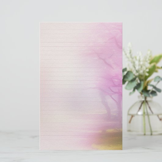 Pink Cherry Blossom Note Paper Briefpapier (Stehend Vorderseite)