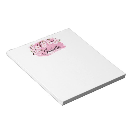 Pink Cherry Blossom Notepad Notizblock (angewinkelt)