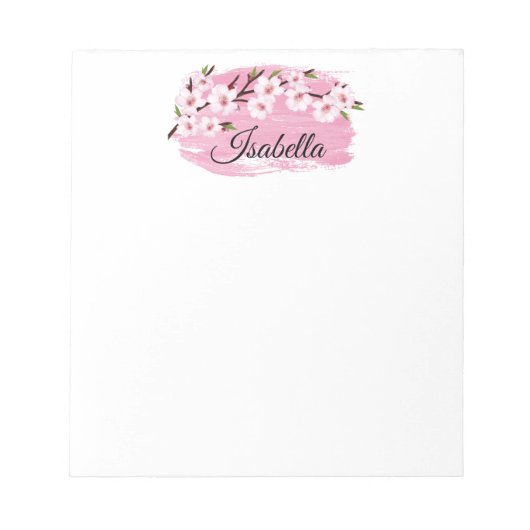 Pink Cherry Blossom Notepad Notizblock (Vorderseite)