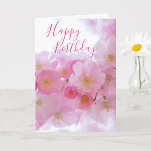 Pink Cherry Blossom Personalisierter Geburtstag Karte