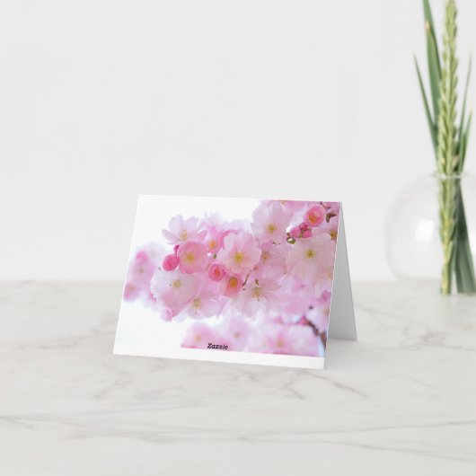 Pink Cherry Blossom | Personalisierter Geburtstag Karte (Rückseite)