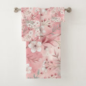 Pink cherry blossom Personalized Badhandtuch Set (Insitu)