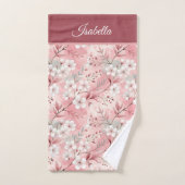 Pink cherry blossom Personalized Badhandtuch Set (Handtuch)