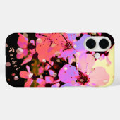 Pink Cherry Blossom Petal Spring & Name Case-Mate iPhone Hülle (Rückseite (Horizontal))