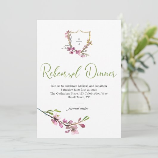 Pink Cherry Blossom Probe Abendessen (Stehend Vorderseite)