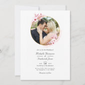 Pink Cherry Blossom QR UAWG Spring Wedding Einladung (Vorderseite)