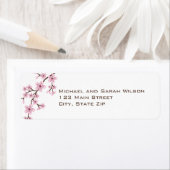 Pink Cherry Blossom Rücksendeadressen-Aufkleber (Insitu)