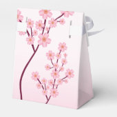 Pink Cherry Blossom Sakura Branch Hochzeit Geschenkschachtel (Rückseite)