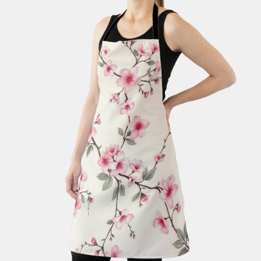 Pink Cherry Blossom Sakura Floral Pattern Spring Schürze (InSitu)