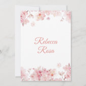 Pink Cherry Blossom Sakura Gold Quinceñera Einladung (Rückseite)