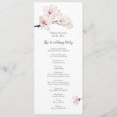 Pink Cherry Blossom Sakura japanische Hochzeit Programm (Vorderseite)