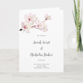 Pink Cherry Blossom Sakura japanische Hochzeit Programm